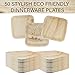 Upper Midland Products 150 Piece Set, Biodegradable Plates Forks and Knives, Eco Friendly Disposable Palm Leaf Dinnerware, 50 Plates, 50 Wood Forks, 50 Knives