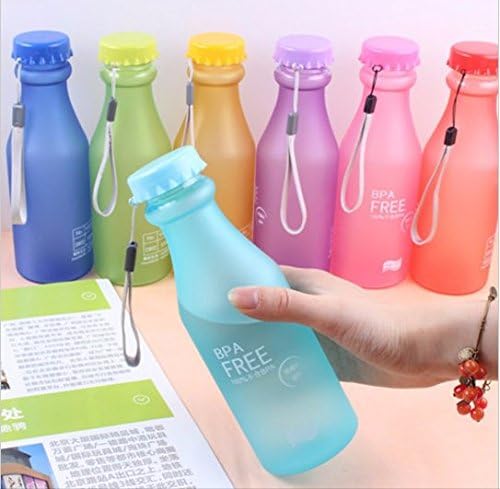 JCare 550ML Candy Colord Portable Leak-proof Sports Unbreakable Water Bottle Plastic Lemon Juice Cup Drinkware BPA Free(At Random Color)