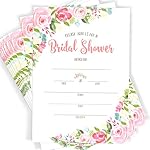 Floral Watercolor Bridal Shower Invitations | 40 Invitations with Envelopes