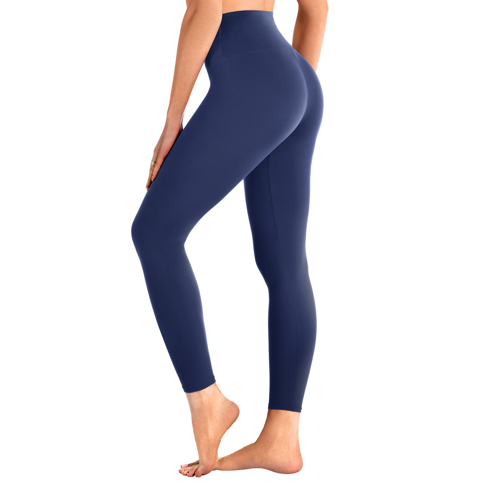 CADITEX Leggings for Women, No See Through High Waisted Workout Yoga Leggings for Women Navy Blue LXL