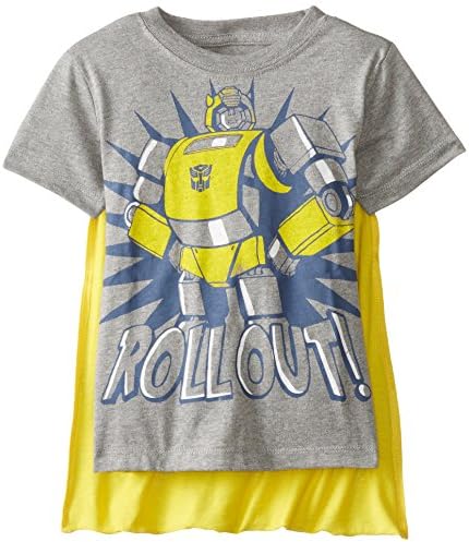 Buy Transformers Little Boys' Toddler Bumblebee Roll Out Cape T-Shirt, Grey, 5T in UAE