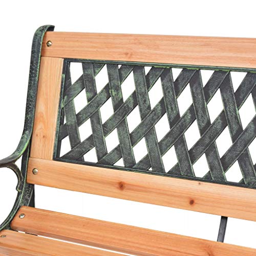 yorten Sitzbank Gartenbank Parkbank Gartenmöbel Bank mit Rautenmuster-Rückenlehne PVC 122 x 51 x 73 cm (B x T x H) für Außenbereich – Bild 5
