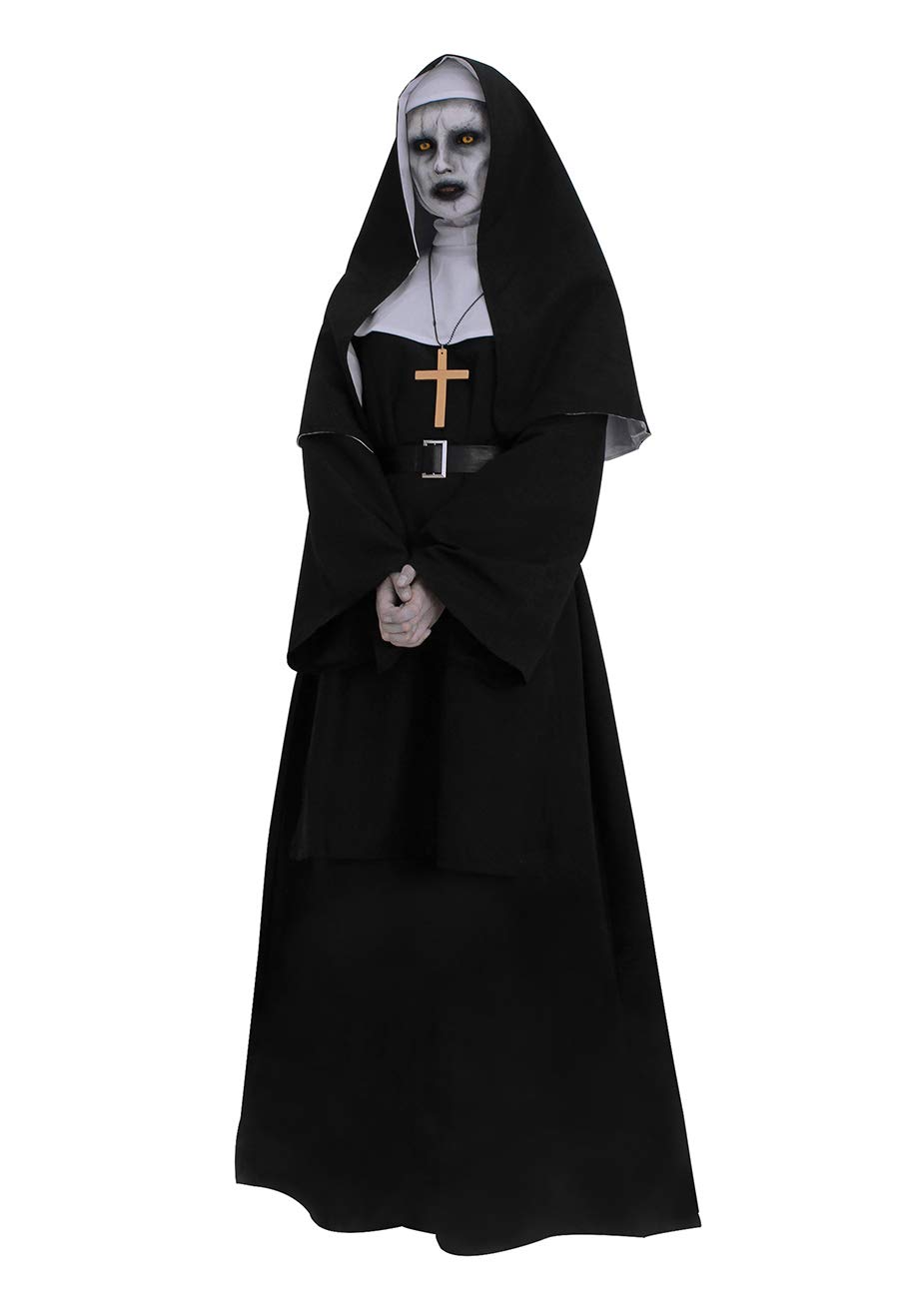 Photo 1 of CR ROLECOS The Nun Costume Plus Size Scary Nun Outfit Priest Halloween Costume Black L