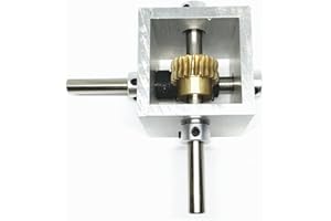 PGFUN 10:1 Right Angle Worm Gearbox 90° Angle Drive Steering Gear Device 20T Reduction Gearbox Simple Mechanical DIY Module with 6mm Shaft