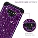 LONTECT Compatible Galaxy Note 9 Case Luxury Glitter Sparkle Bling Heavy Duty Hybrid Sturdy High Impact Shockproof Protective Cover Case for Samsung Galaxy Note 9 - Shiny Purple/Black