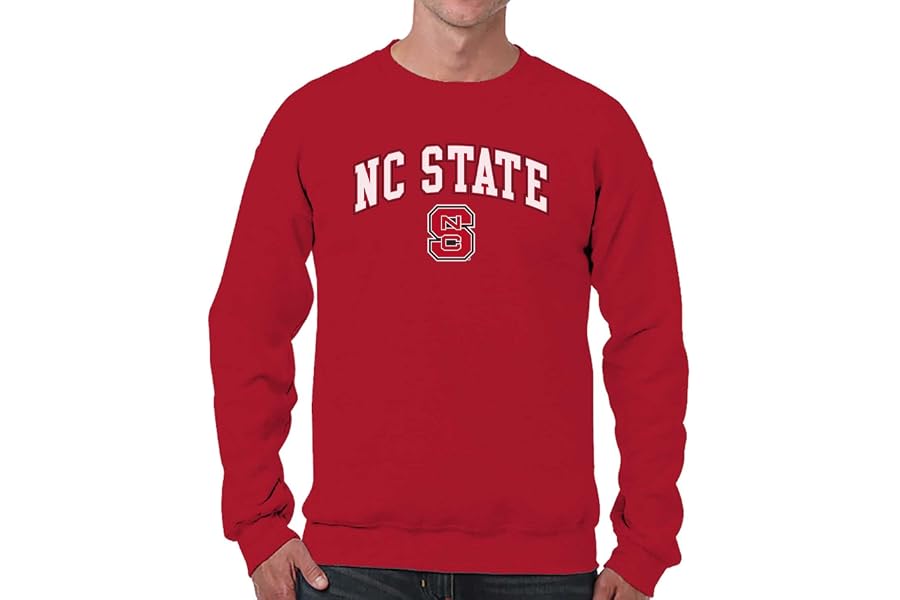 NCAA College Sweatshirt Fleece Crewneck Pullover for Men and Women | Officially licensed NCAA college gameday crewneck pullover - 9 oz fleece lined sweatshirt with arch and logo design