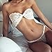 Tenworld Sexy Strap Translucent Lace Bowknot Bra Knicker Briefs Underwear Set (XL = US 10)