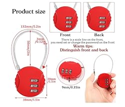 4 Pcs Combination Lock, 3 Digit Combination Padlock