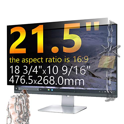 Xianan 21.5 inch Anti-Glare Anti-Peeping Privacy Filters 18.76×10.55inch/476.5x268mm 16:9 Display Filter Radiation Protection Computer Screen Protector Film