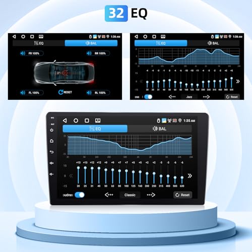 4+64GB Android 15 Car Radio for Toyota Auris 2006-2011 Wireless Carplay Android Auto, Touch Screen 10.1 Inch Bluetooth 2 DIN with GPS, WiFi, RDS FM, EQ, Rear View Camera