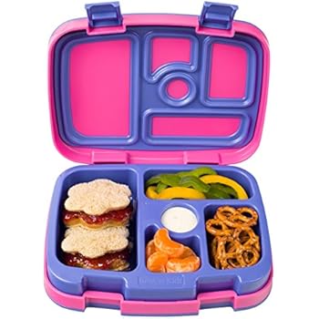 Bentgo Kids Brights - Leak-Proof, 5-Compartment Bento-Style Kids Lunch Box - Ideal Portion Sizes for Ages 3 to 7 - BPA-Free and Food-Safe Materials (Fuchsia)