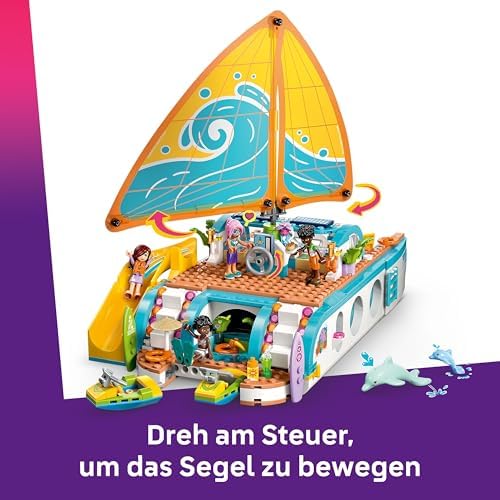 Friends Segelabenteuer Set - Spielzeug inkl. Boot mit drehbarem Segel, 4 Minipuppen und 2 Delfinfiguren sowie lustigem Zubehör - kreatives Geburtstagsgeschenk für Mädchen ab 8 Jahren - 42664