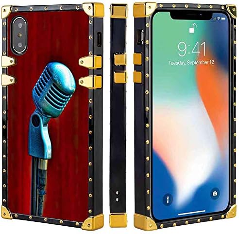 Microphone Square Case Cover for Apple iPhone 10 (2017) or iPhone Xs (2018) or iPhone X (2017)