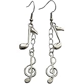 Treble Clef Earrings, Creative Music Note Symbol Dangle Earrings for Man Woman, Elegant and Dainty Jewelry for Music Lover