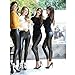 Women's Stretchy Faux Leather Leggings Pants, Sexy Black High Waisted Tights