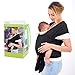 InnooBaby Baby Wrap Carrier Natural Cotton Nursing Baby Sling Suitable for Newborns to 35 lbs Lifetime Guarantee Breastfeeding Sling Soft Safe and Comfortable Nice Baby Shower Gift Black