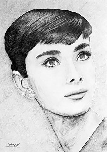 This pencil portrait of Audrey Hepburn was awarded at Art portrait festival with second place in nomination 'the portrait of celebrity' 23.4" x 17.5" Fast delivery!