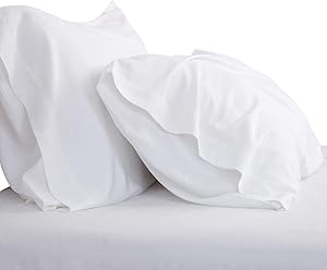 Bedsure Cooling Bamboo Pillowcases Set of 2 - White Breathable Cool Ultra Soft Pillow Cases - Viscose from Bamboo - Organic Natural Silky Material, Moisture Wicking(White, King Size 20x40 inches)