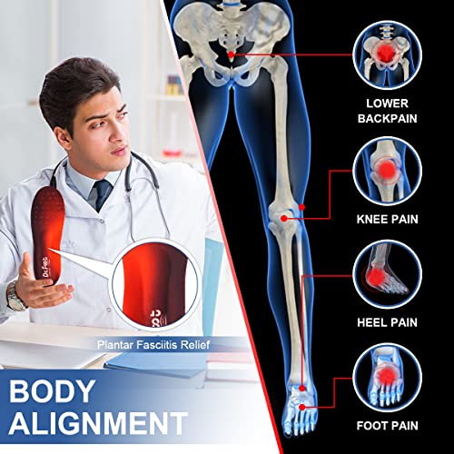 Dr. Foot Plantar Fasciitis Insoles for Women Men and Kids - Provide Shock Absorption and Cushioning - Comfortable Insoles for Flat Feet, Feet Pain, Heel Pain and Metatarsalgia (Medium)