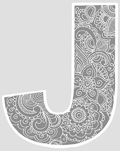 Wall Wear Decals WW-205 Initial J Wall Decor Stickers, 8"
