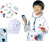GradPlaza Children Doctor Dress Up Surgeon Costume Role Play Set With accessories, White, One Size