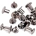 Round Flat Head Chicago Screws Buttons for Leather Crafting, 1/4 Inches (6mm) Repair Screw Post Fastener, Metal Nail Rivet Studs, Black Gunmetal, 30 Sets, Diameter 5/16 Inches (8mm)
