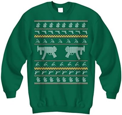 MP5K Ugly Christmas Sweater Gun Christmas- Second Amendment (Green, 3XL)