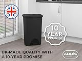 Addis Eco 50 Litre Plastic Pedal Bin All Black Recycled UK Made view 5