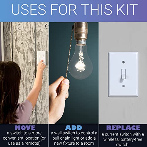RunLessWire 3Way Wireless Light Switch & Receiver Kit with Infinite