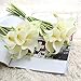 Artificial Flowers, Fake Flowers Artificial Calla Lily Bridal Wedding Bouquet for Home Garden Party Wedding Decoration 12Pcs (White&Yellow Pistil)