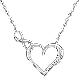 Infinity Heart Necklaces for Women Sterling Silver Heart Infinity I Love You Necklace 925 Hollow Pendant Dainty Charm Mothers Day Gifts