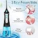 Cordless Water Flosser Oral Irrigator, Nicefeel 300ML 2 Tip Case Portable and Rechargeable Water Flossing for Travel, IPX7 Waterproof 3 Mode Teeth Cleaner with Tongue Cleaner, 4 Jet Tips for Home