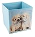 Clever Creations 4 Pack Cute Dogs Collapsible Storage Organizer Cube Folding Storage Organizer for Animal Themed Rooms | Perfect Size Storage Cube for Books, Shoes, Games