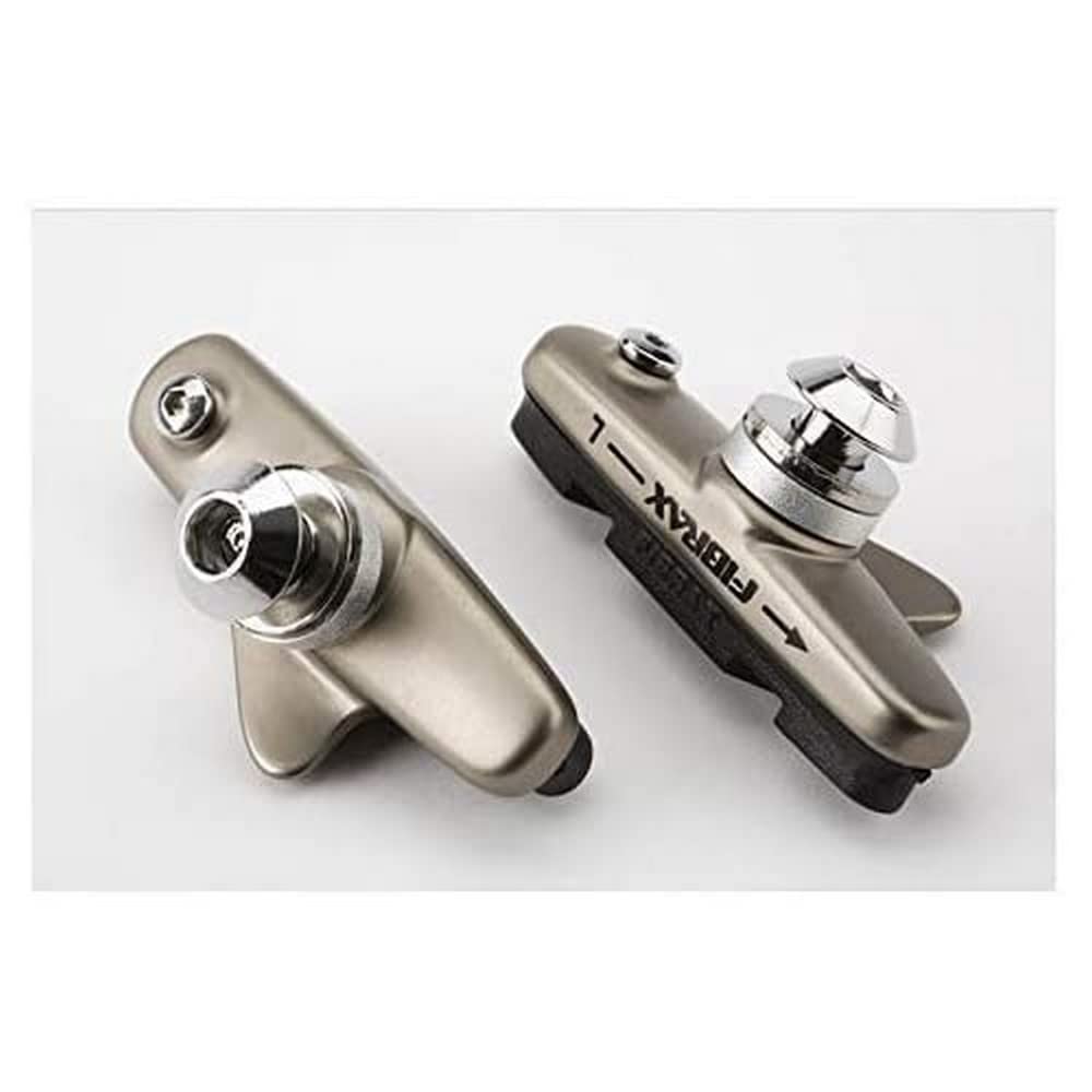 For BROMPTON Pair of Fibrax road cartridge brake pads AND holders, Grey