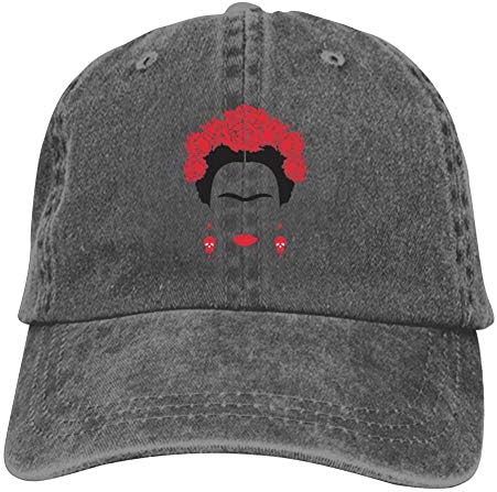 Mexican Spanish Woman Frida-Kahlo Earrings Skulls Red Flowers Unisex Cotton Baseball Cap Vintage Adjustable Dad Hat