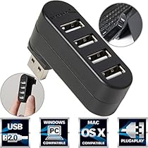 Sabrent 4-Port USB 2.0 Rotatable Hub [90&deg;/180&deg; Degree Rotatable] (HB-UMN4)