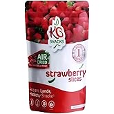 KuruGuru Dry Fruits - ONE Ingredient Air Dried Strawberry Slices, No Sugar Added, 100% Natural, GMO Free, Gluten Free, Vegan Friendly - Chewy Soft Texture (Pack of 3) (2oz-57g Each) Packed Fresh in Resealable Bag - Sweet Snack, Healthy Food, Naturally Grown, Air Dried