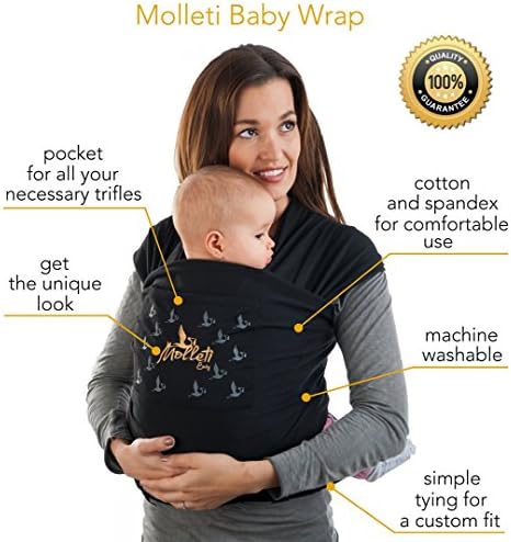 Molleti Baby Wrap with Pocket. Baby Wrap Carrier. Also for newborns