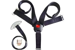 FEITEPLUS Universal Baby Highchair Stroller Pushchair 5pt 5 Point Harness with Locking Buckle Adjustable Straps, Belt Width 38mm/1.5in