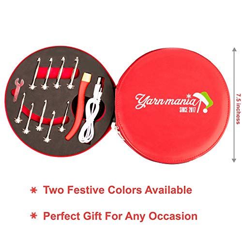 [All New Model] Yarn Mania Lighted Crochet Hooks | Light Up Crochet Hooks with Interchangeable Aluminum Heads (6 Sizes 2.5-6.5 mm) | Ergonomic Curve Shape and Soft Handle (Black) - Thumbnail 7