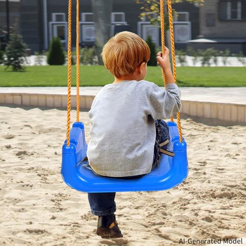 KINSPORY 3 in 1 Children's Swing | Garden Swing for Kids, Baby Swing for Indoor and Outdoor (Blue)