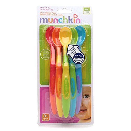 Munchkin 10062 Soft-Tip Infant Spoons 6 Count Assorted