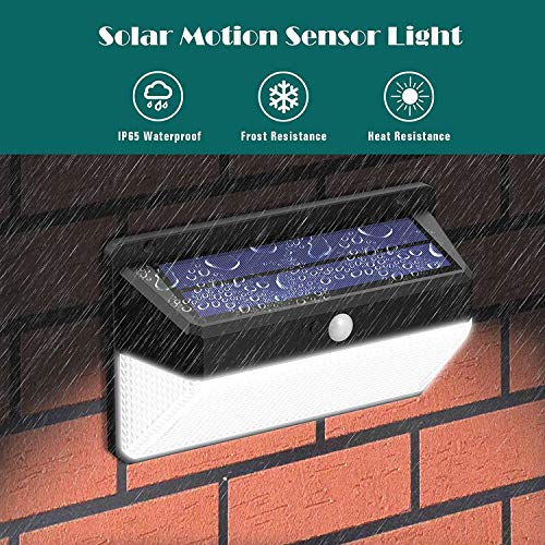Solar Lights Outdoor 108 Led, [2200mAh Super Bright Energy Saving] Solar Security Lights Motion Sensor, 3 Modes [270º Illumination] Wireless Solar Wall Lights for Fence, Deck, Garage, Yard(2 Pack) - Thumbnail 4