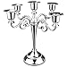 Viscacha Silver Candle Holder，5 Arms Metal Candle Holders for Taper Candles（10.6 inch Tall Candelabra, for 1/2-1 inch Pillar Candles Diameter Each）,Candlestick Holders Centerpiece Decoration
