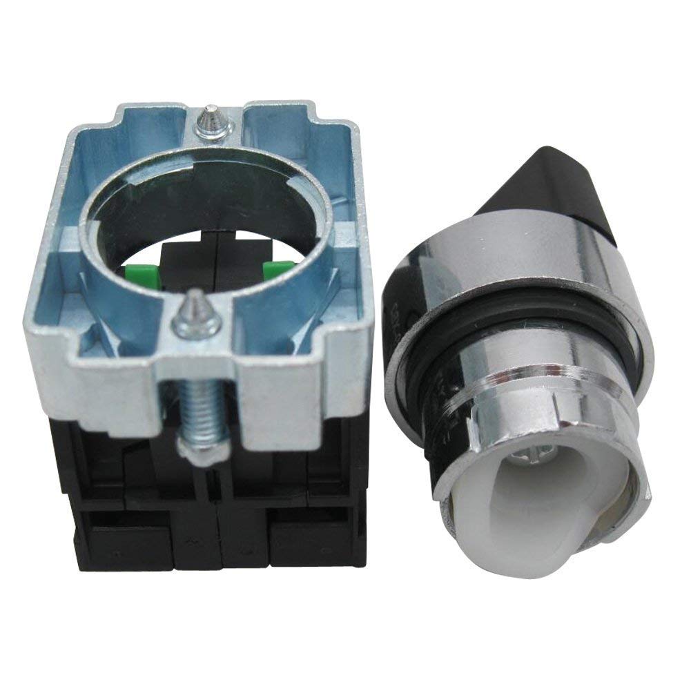 Taiss 2Pcs 22mm Selector Switch 2 NO 3 Positions Maintained Latching Rotary Selector Switch 440V 10A XB2-20X/31-HB2-BD33 - Image 3
