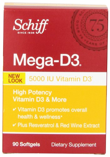 Schiff DailyHeart Mega-D3, 90 softgels - 5000 IU of Vitamin D3
