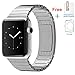 Eoso Stainless Steel Replacement Smart Apple Watch Band Link Bracelet with Double Button Folding Clasp for 42mm Apple Watch All Model (Bracelet Silver,42mm)