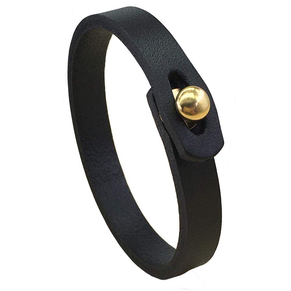 CJMILADO Mens Genuine Leather Bracelet - Handmade Adjustable Leather Cuff Bracelet punk Style leather wrap Wristband for Men, Middle, Leather, stainless steel