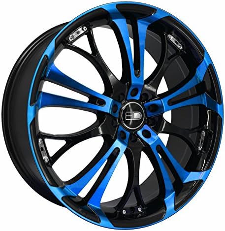 HD Wheels Spinout in Gloss Black with Machined Face &amp; Transparent Blue Finish (18x7.5"/5x100, 5x114.3, +40mm offset)