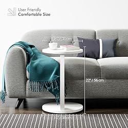 InterGo C Shaped End Table for Couch Small